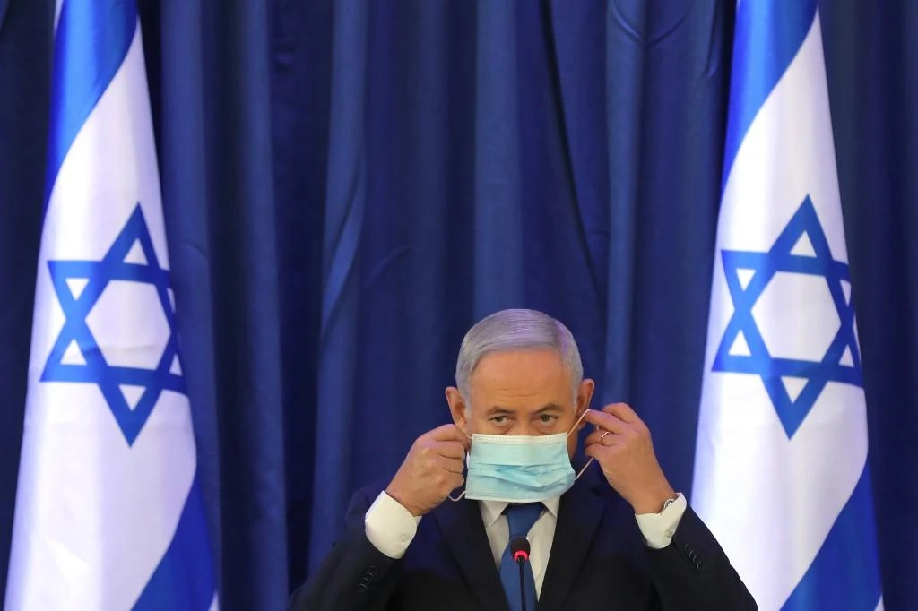 Amir Haskel has become a symbol of the protest movement that opposes Israeli Prime Minister Benjamin Netanyahu’s continued rule. (AFP)