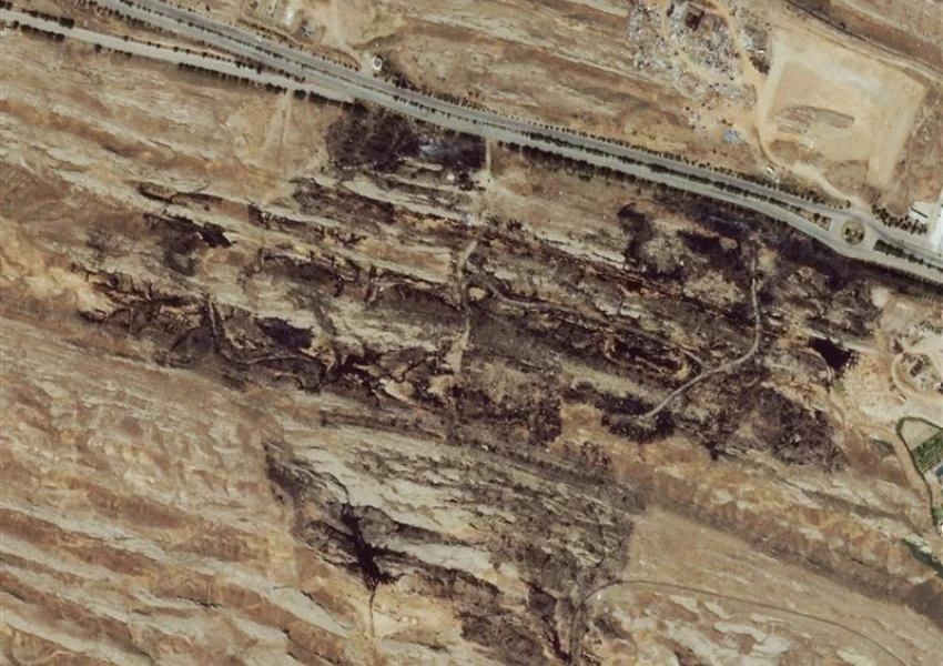Satellite images acquired by Iran International for Friday's explosion in Parchin and Khojir military zone in Tehran, Iran. (Photo courtesy: Intan International)