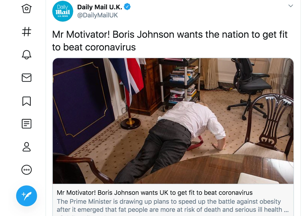 “Fit as a butcher’s dog,” UK PM does press ups to show coronavirus recovery