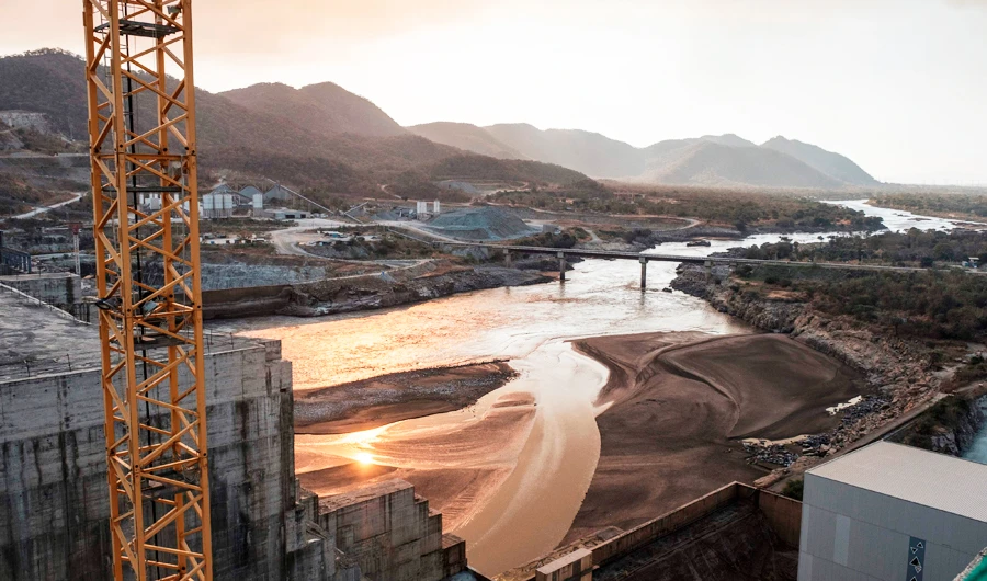 In this file photo taken on December 26, 2019 A general view of the Blue Nile river as it passes through the Grand Ethiopian Renaissance Dam (GERD), near Guba in Ethiopia. (AFP)