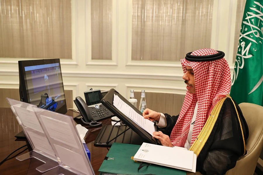 Saudi Foreign Minister Prince Faisal bin Farhan was addressing the fourth Brussels Conference on “Supporting the Future of Syria and the Region.” (SPA)