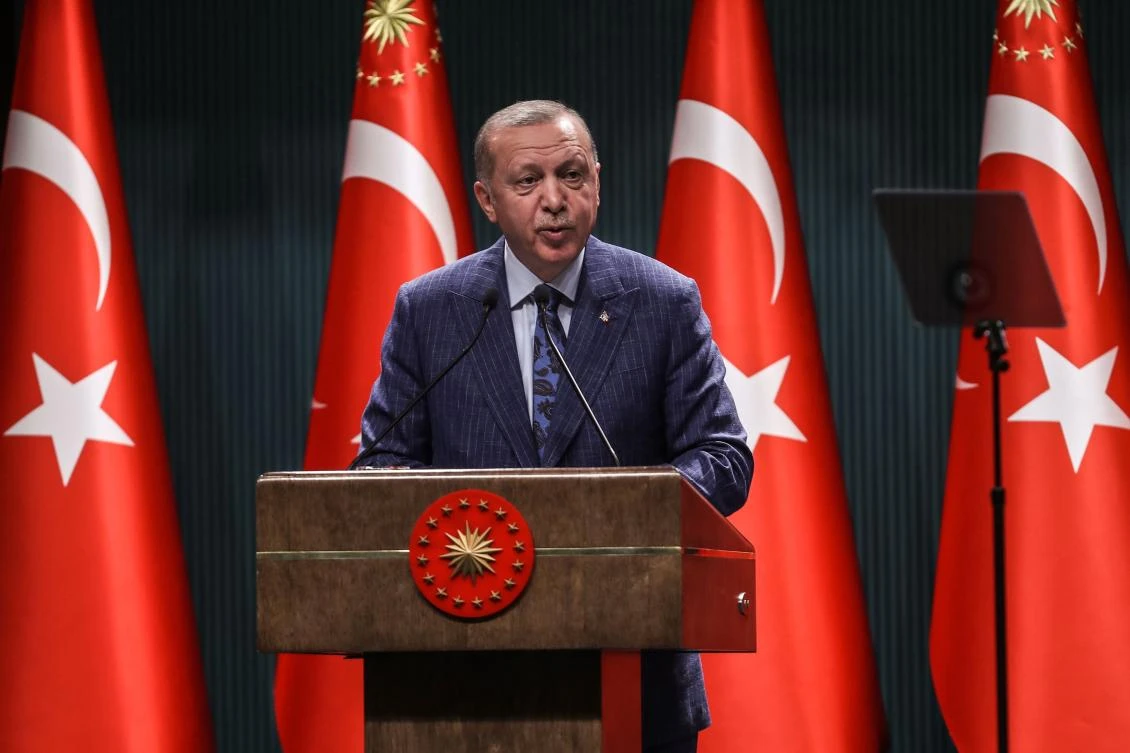 Turkish President Recep Tayyip Erdogan speaks during a press conference after the Cabinet Meeting at the Presidential Complex in Ankara on June 29, 2020. (AFP/File Photo)