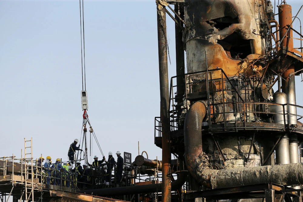 The September 2019 attack, which temporarily halted half of Saudi crude oil production, was “unquestionably” sponsored by Iran. (Reuters)