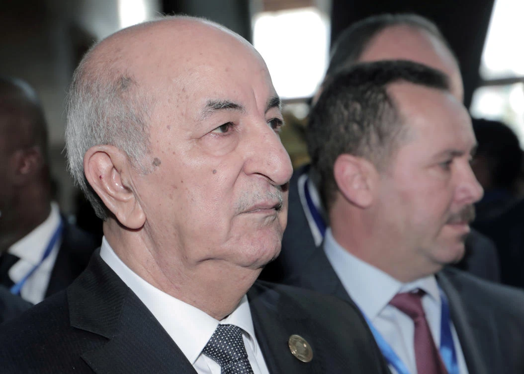 Algerian President Abdelmadjid Tebboune arrives for the opening of the 33rd Ordinary Session of the Assembly of the Heads of State and the Government of the African Union (AU) in Addis Ababa, Ethiopia, February 9, 2020. (Reuters)