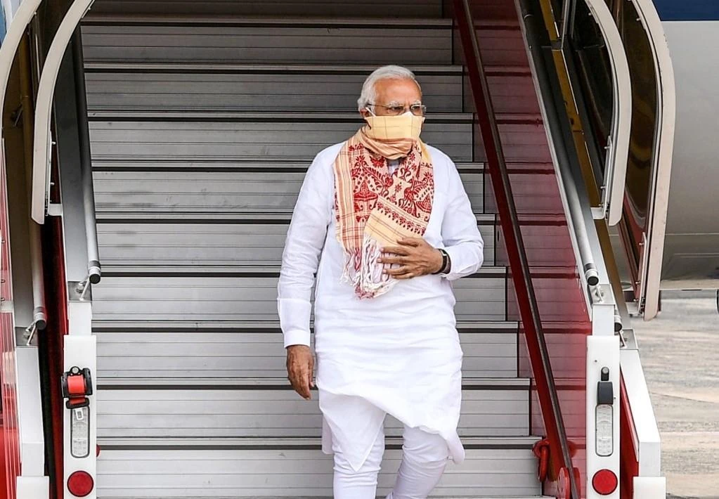 Modi met troops at a base in Ladakh’s Nimu area. (File/AFP)