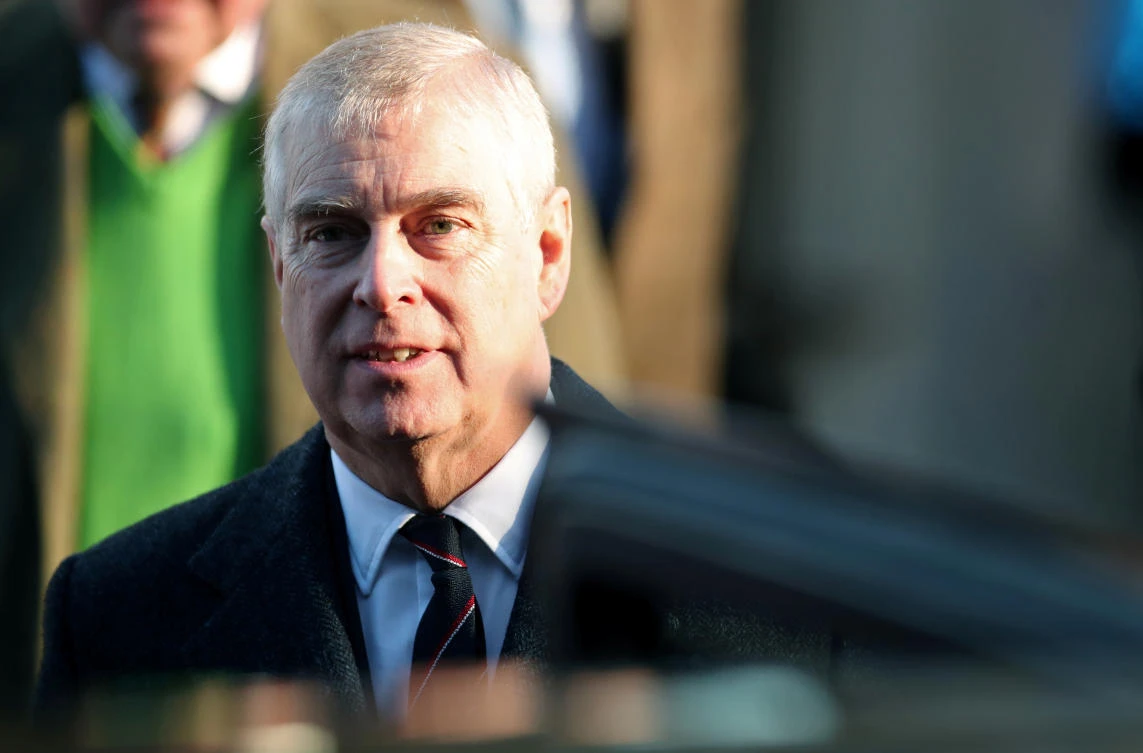 Britain’s Prince Andrew leaves St. Mary the Virgin church in Hillington, near Sandringham Estate, in Norfolk, Britain, January 19, 2020. (Reuters)