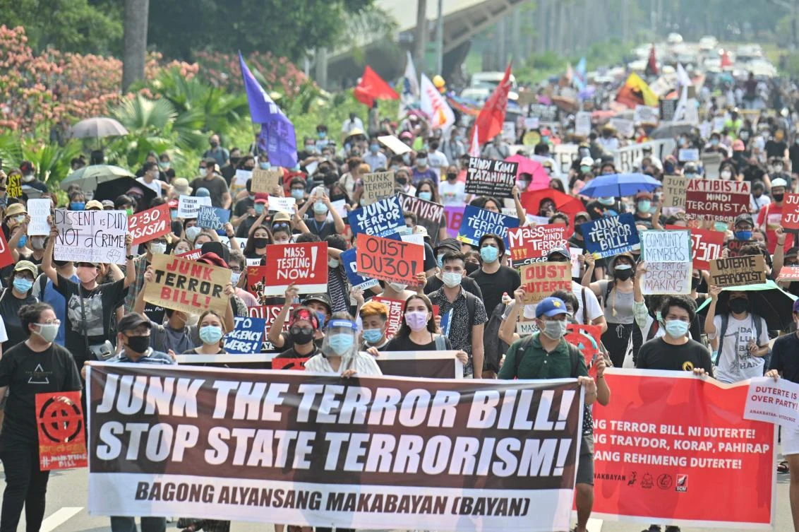 Opponents of the Anti-Terrorism Act say they will question the constitutionality of the law in the Supreme Court. (AFP)