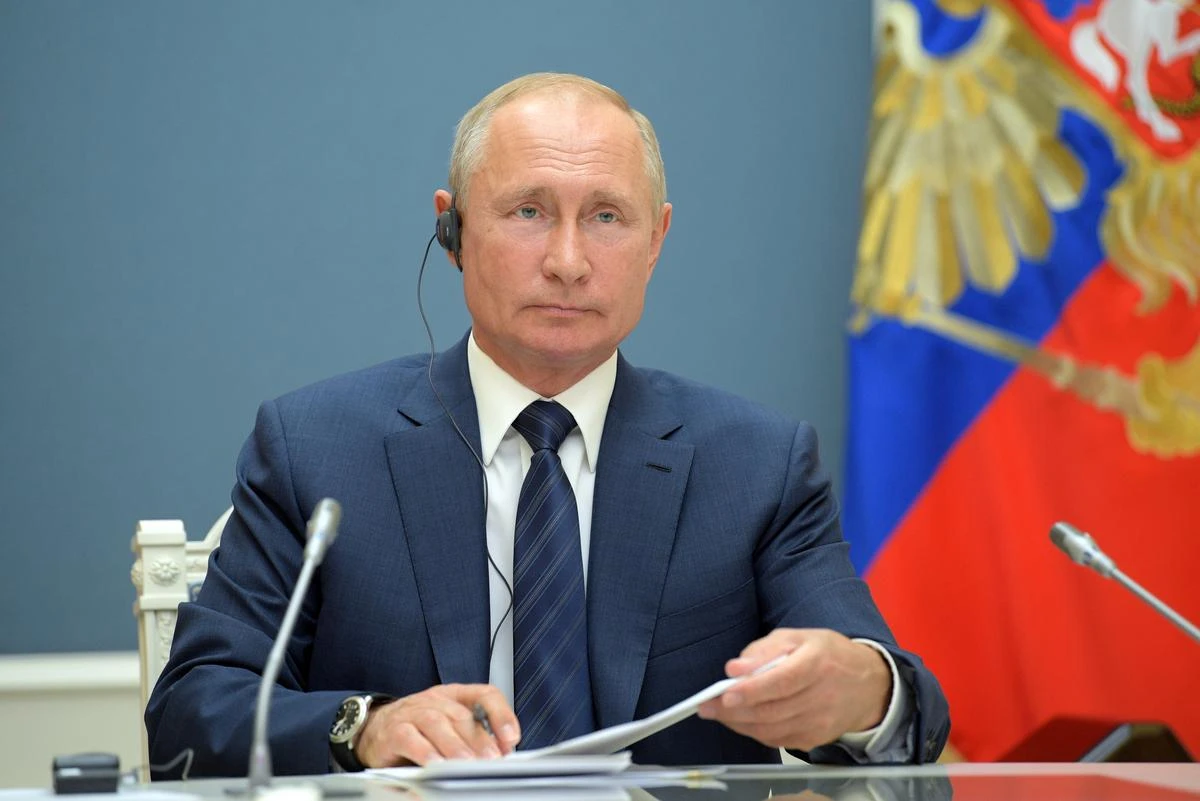 Vladimir Putin speaks with Turkey’s President Tayyip Erdogan and Iran’s President Hassan Rouhani during a video conference call, dedicated to the conflict in Syria, in Moscow, Russia, July 1, 2020. (Reuters)