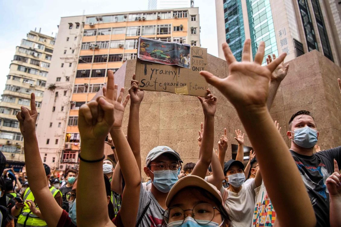 Protesters are finding creative ways to voice dissent gainst a new national security law in Hong Kong. (AFP)