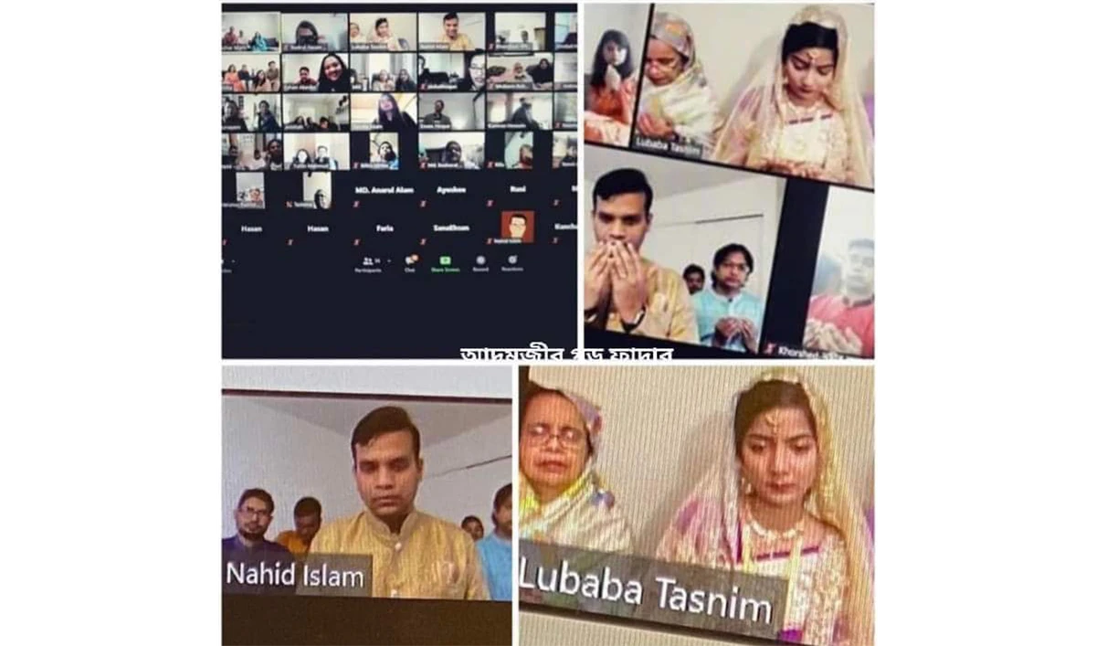 Image of a virtual marriage ceremony held in Dhaka recently. (Supplied)
