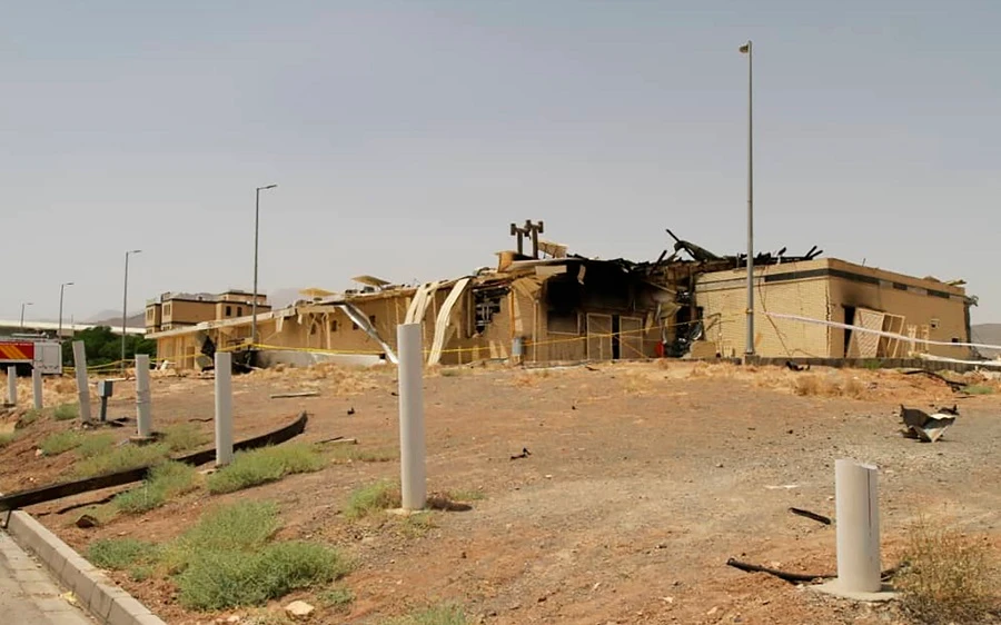 This photo released Thursday, July 2, 2020, by the Atomic Energy Organization of Iran shows a building after it was damaged by a fire at the Natanz uranium enrichment facility, some 200 miles (322 kilometers) south of the capital Tehran, Iran. (AP)