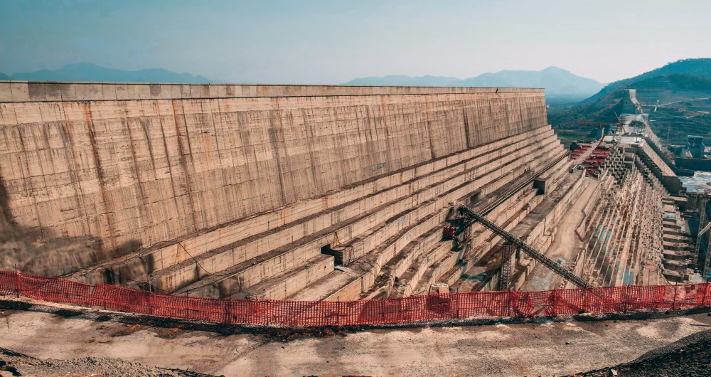 A general view of the Grand Ethiopian Renaissance Dam, near Guba in Ethiopia. (AFP)