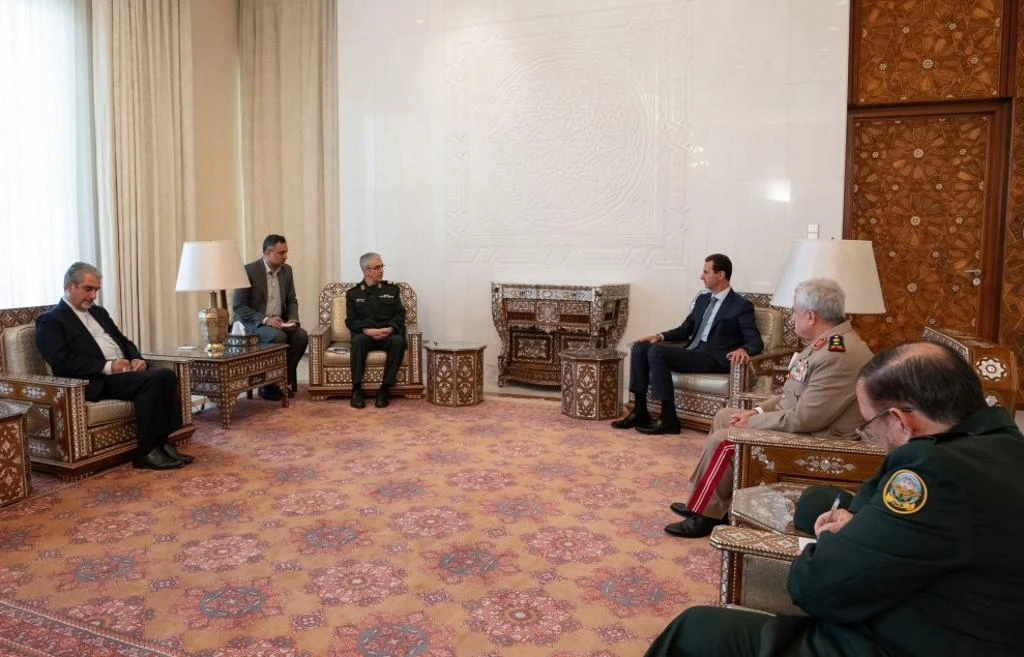 Gen. Mohammad Hossein Bagheri, chief of staff of Iran’s armed forces, met with Syria President Bashar Assad during his second visit to Syria since 2019. (AFP)
