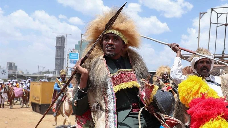 Oromo singer Hachalu Hundessa during 123rd anniversary celebrations of the Battle of Adwa, where Ethiopian forces defeated invading Italian forces, Addis Ababa, Ethiopia, March 2, 2019. (Reuters)