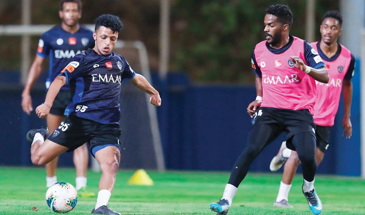 Al Hilal players during a training session on Friday. (Twitter photo)