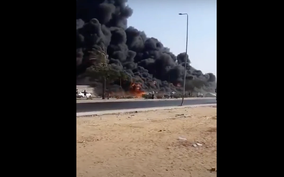 Local reports said some 20 fire trucks headed to the scene to tackle the blaze. (Screenshot)