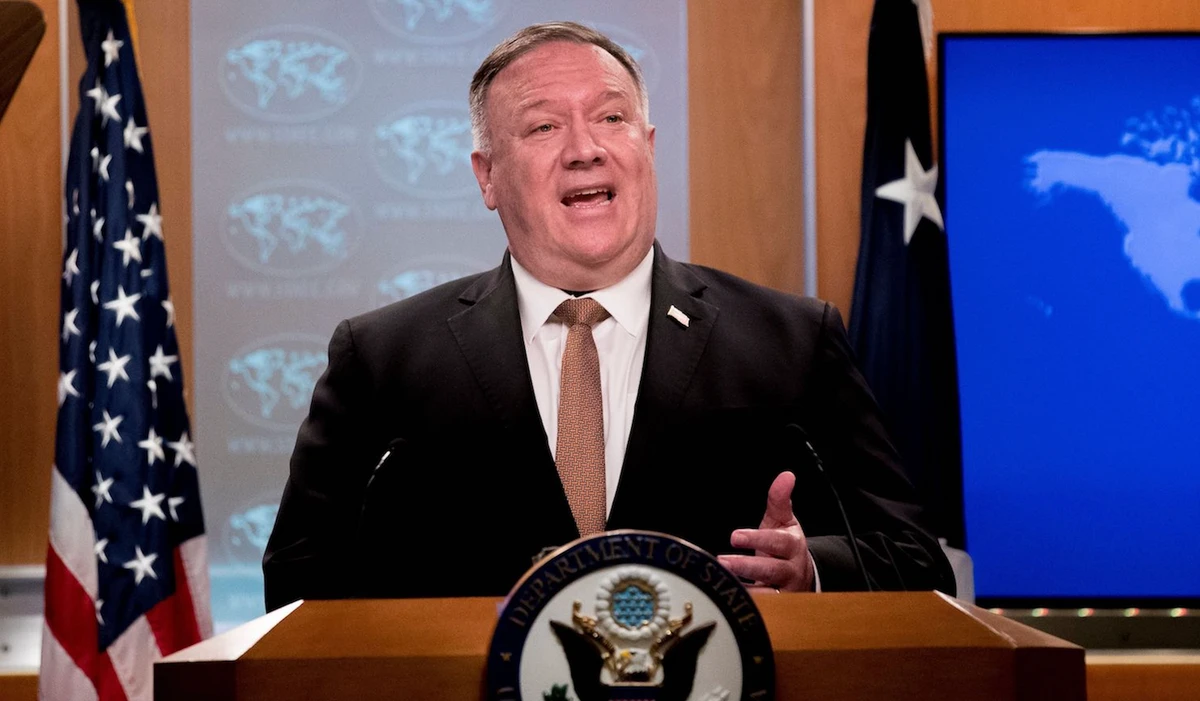 US Secretary of State Mike Pompeo speaks during a news conference at the State Department in Washington, DC, US, July 15, 2020. (Reuters)