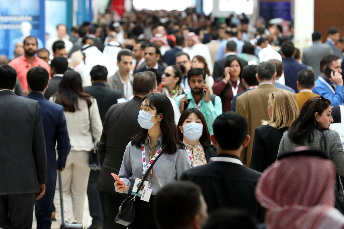 Vistors wear masks during the Arab Health Exhibition in Dubai, United Arab Emirates January 29, 2020. (Reuters)