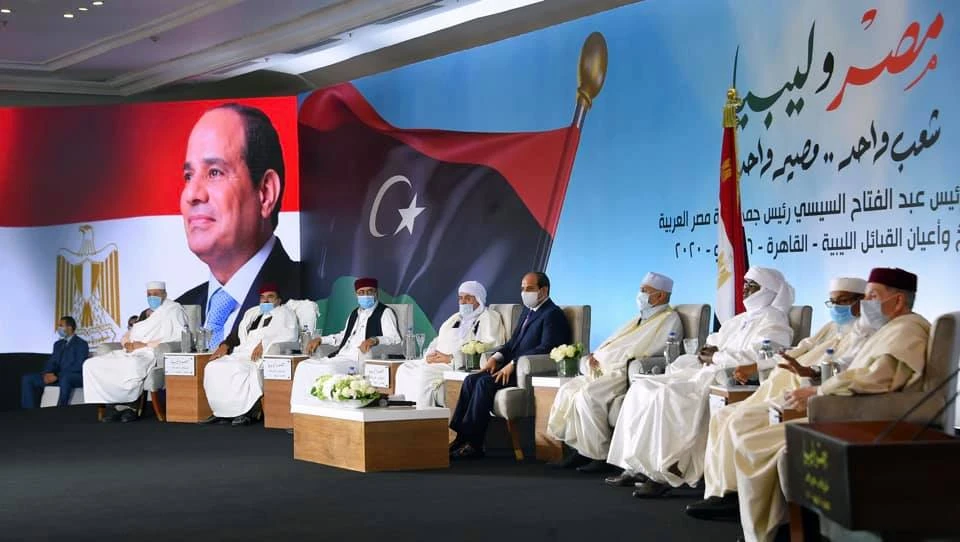 El-Sisi met mainly eastern Libyan tribesmen in a show of solidarity on Thursday. (Spokesman of the Egyptian Presidency)