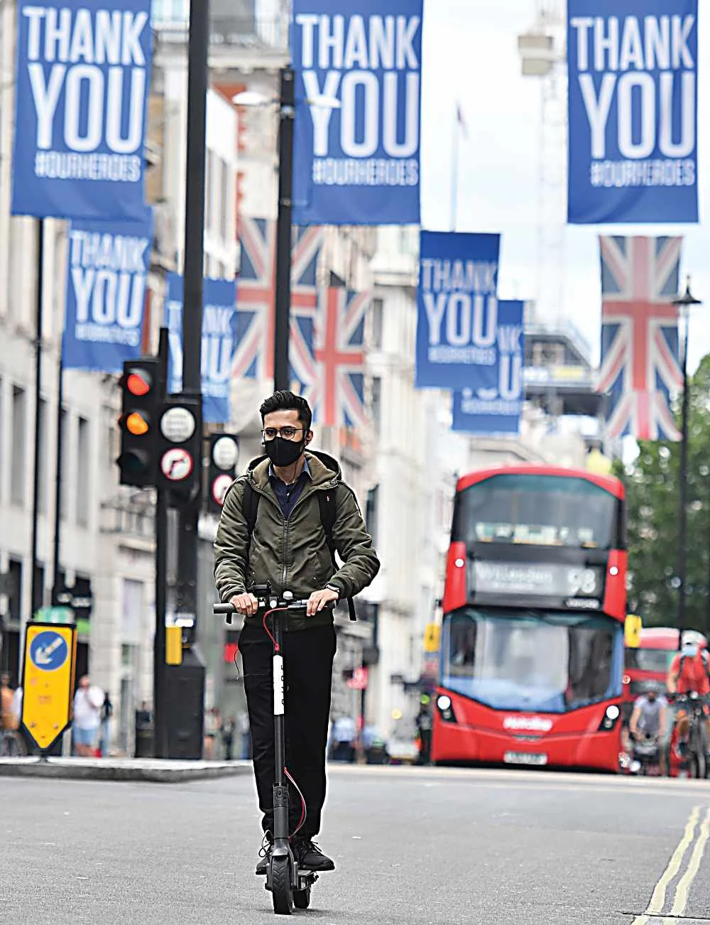 Oxford Street in London, which has been badly hit by the lockdown. (AFP)