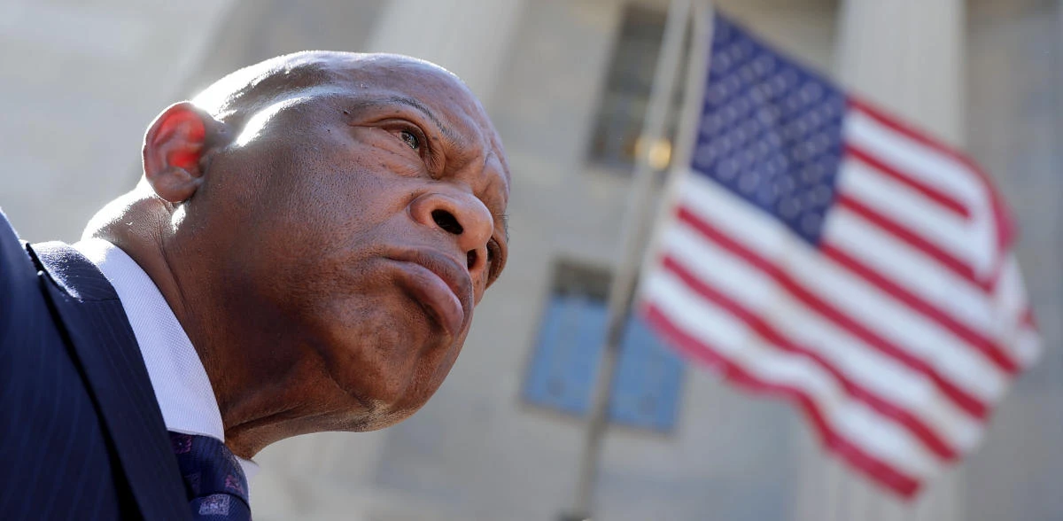 In this file photo taken on September 21, 2016 Civil rights pioneer Rep. John Lewis (D-GA) joined members of the Congressional Black Caucus for a news conference after marching to the Department of Justice from the U.S. Capitol September 22, 2016 in Washington, DC. (AFP)