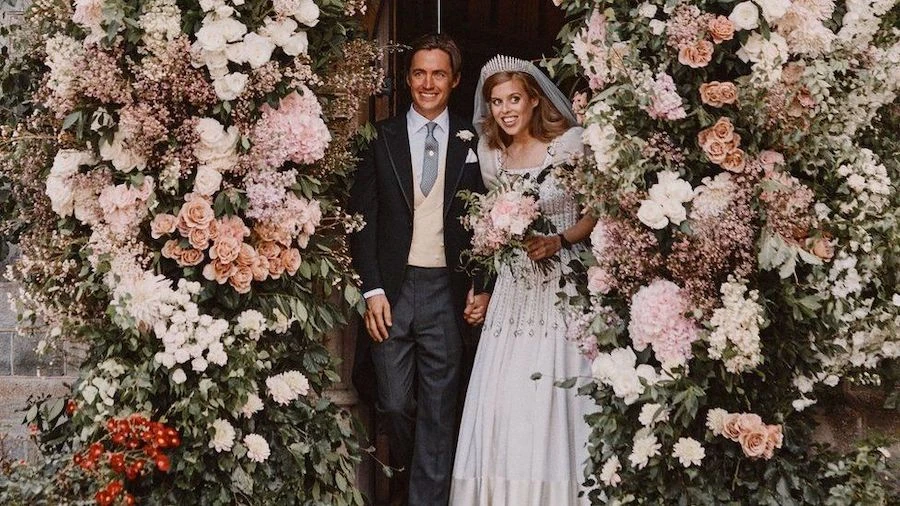 Princess Beatrice wore a vintage wedding dress loaned by the Queen