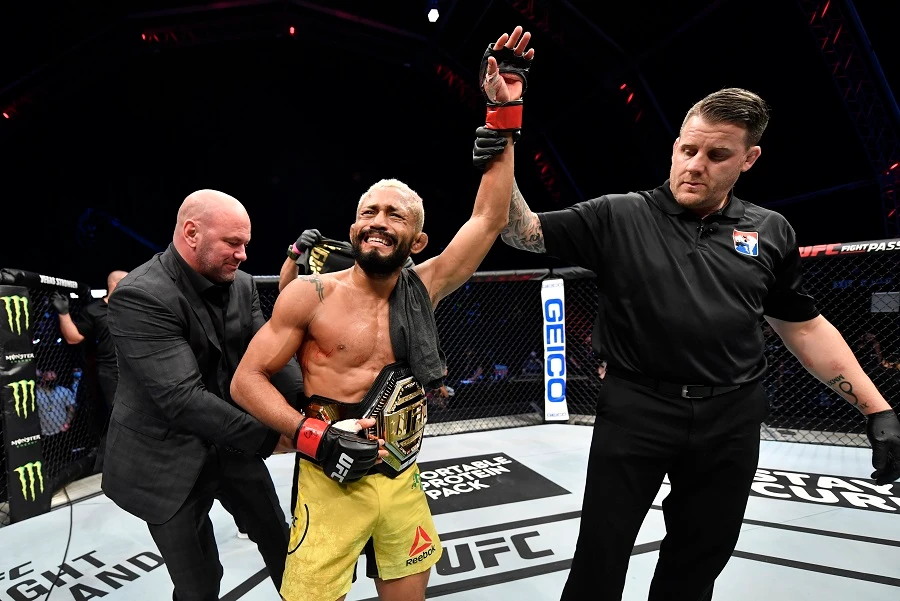 Deiveson Figueiredo claims only belt of UFC Fight Night 2. (Supplied)