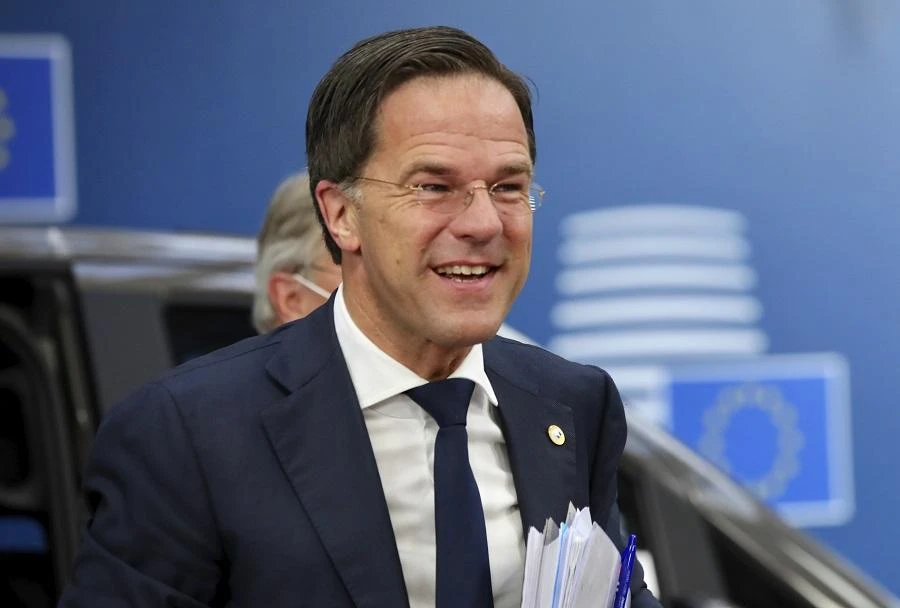 Dutch Prime Minister Mark Rutte arrives for an EU summit at the European Council building in Brussels, on July 18, 2020, as the leaders of the European Union hold their first face-to-face summit over a post-virus economic rescue plan. (File/AFP)