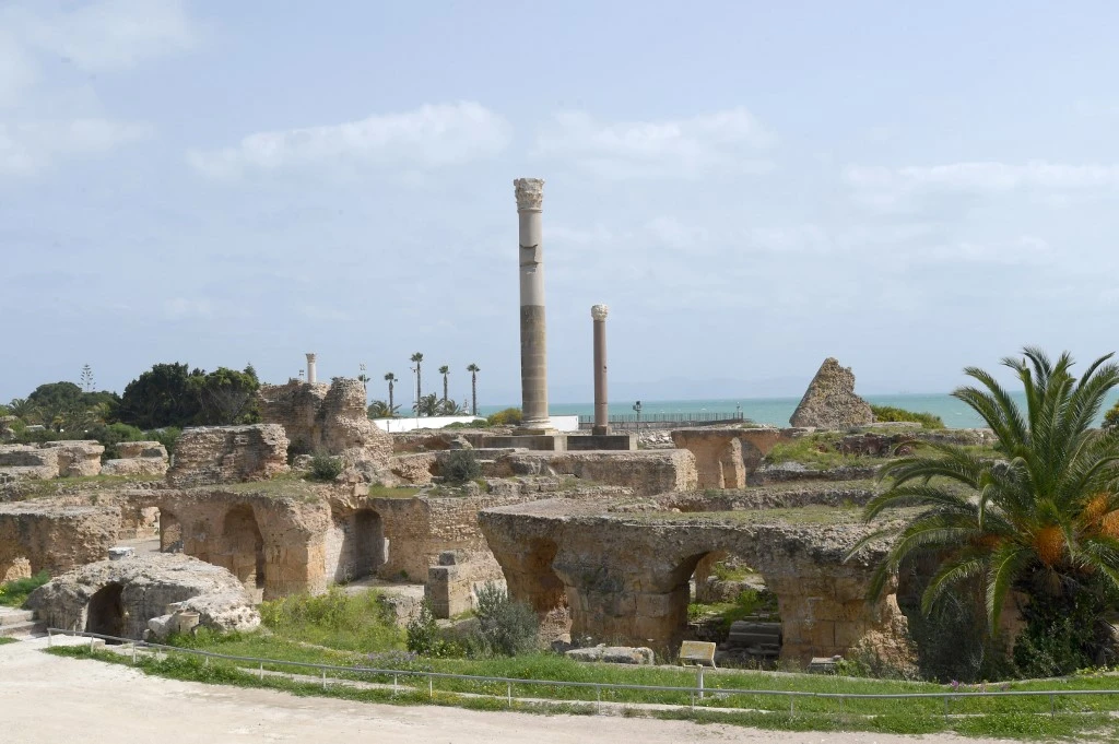 Above, the Baths of Antoninus or Baths of Carthage is empty after measures were taken by authorities to prevent the spread of coronavirus on March 20, 2020. (AFP)