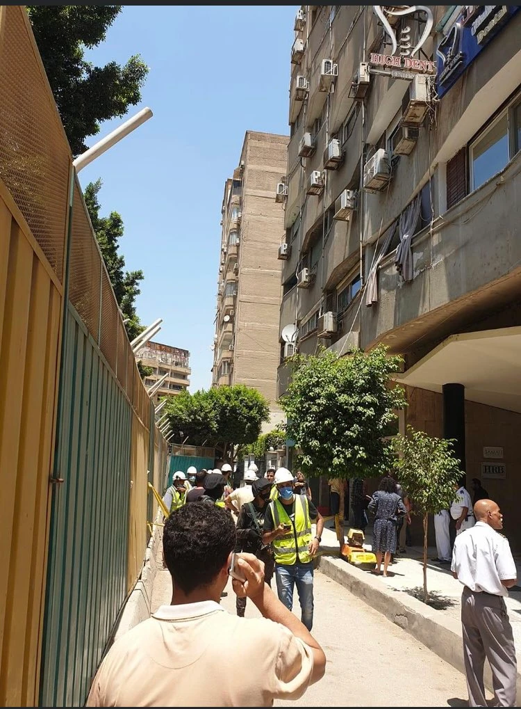 The building is located near ongoing excavation work to extend Cairo's underground metro. (Egyptian media)