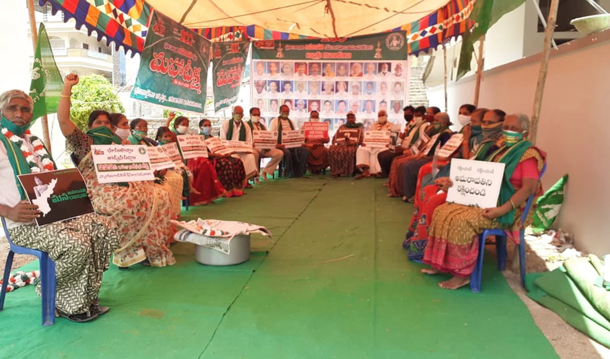 Lockdown-hit Indian farmers take protest over state capital relocation plan online