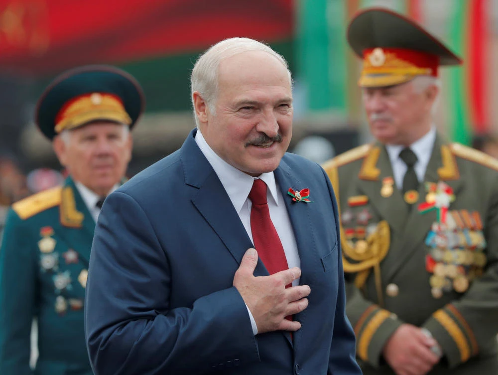 Belarusian President Alexander Lukashenko takes part in Independence Day celebrations in Minsk, Belarus, July 3, 2020. (Reuters)