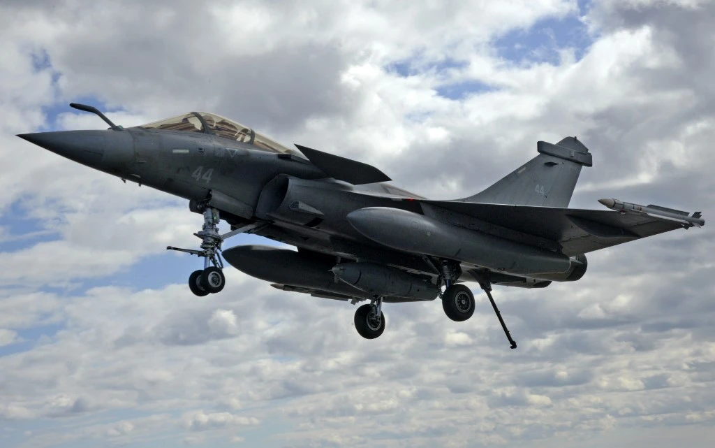 French Rafale fighter jet approaches to land at the deck in the French aircraft carrier, Charles de Gaulle, off the eastern coast of Cyprus in the Mediterranean Sea on Feb. 10, 2020. (AFP/File)
