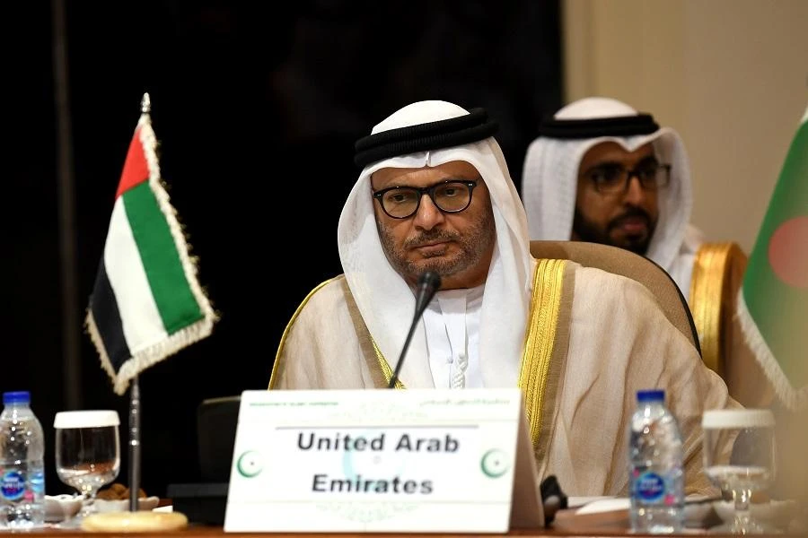 UAE's Minister of State for Foreign Affairs Anwar Gargash attends an extraordinary meeting for the Organization of Islamic Cooperation (OIC) on Foreign Ministers level in Jeddah on July 17, 2019. (File/AFP)