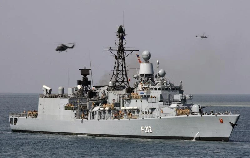 German navy frigate "Karlsruhe" sails out of Djibouti's harbor December 23, 2008. (Reuters)