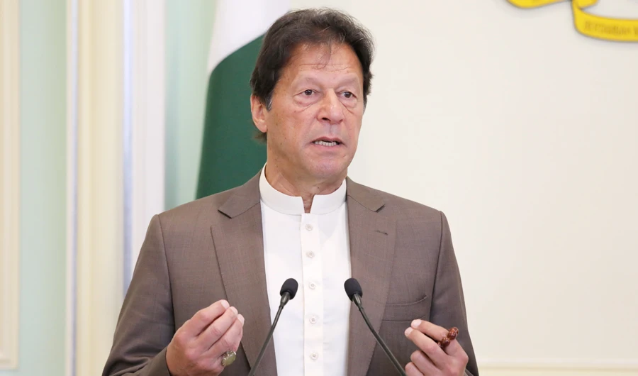 Pakistan's Prime Minister Imran Khan speaks at a news conference in Putrajaya, Malaysia, February 4, 2020. (REUTERS)