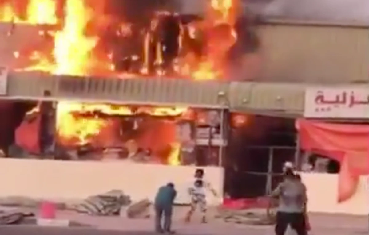 A large blaze that had broken out in Ajman earlier on Wednesday has been brought under control. (Ajman Police)