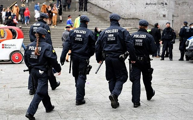 Police from the German state of North Rhine-Westphalia received a call claiming an imminent threat to a local health authority’s office. (File/AFP)