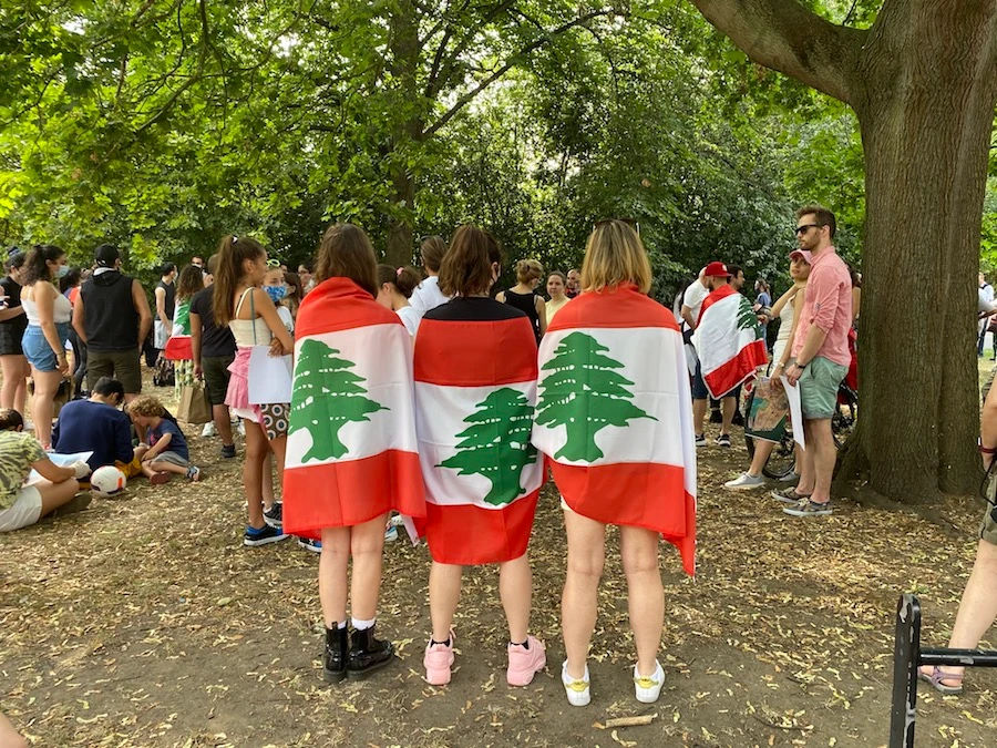 Lebanese diaspora in London protest in support of Beirut protesters