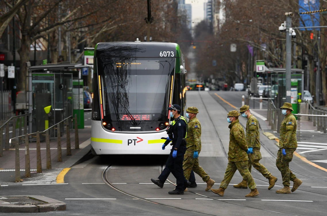 Melbourne, home to nearly 5 million people, has been in lockdown since early July, with people largely confined to their homes and business shuttered. (AAP Image via Reuters)
