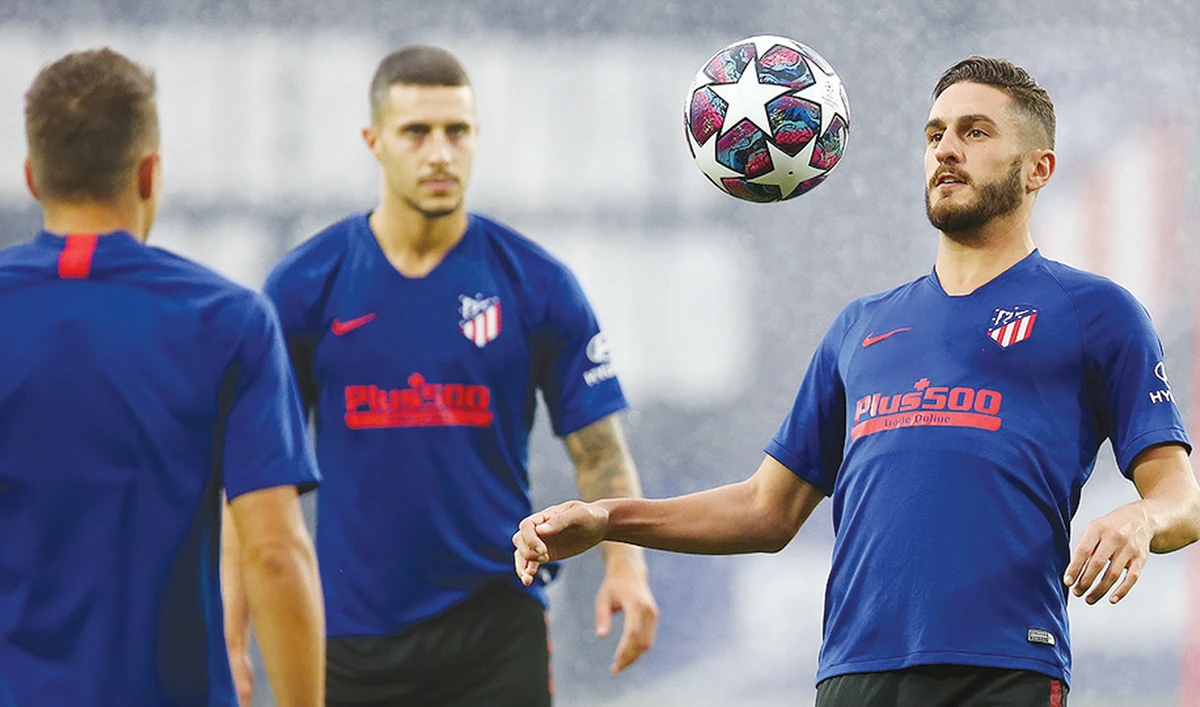 Atletico Madrid players during a training session on Wednesday ahead of their Champions League final-eight match against Leipzig. (Photo courtesy: Atletico Madrid website)