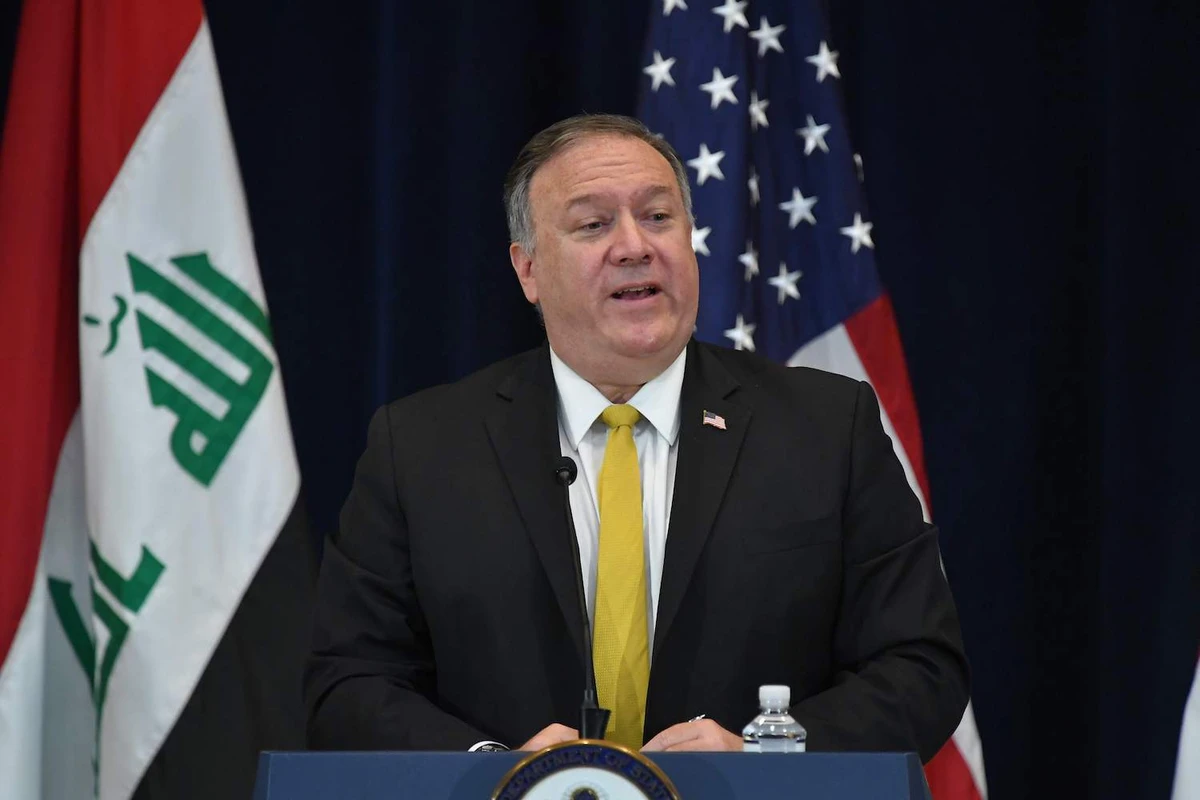 US Secretary of State Michael Pompeo meets with Iraq's Foreign Minister Fuad Hussein(not shown) at the State Department in Washington, DC on August 19, 2020. (AFP)