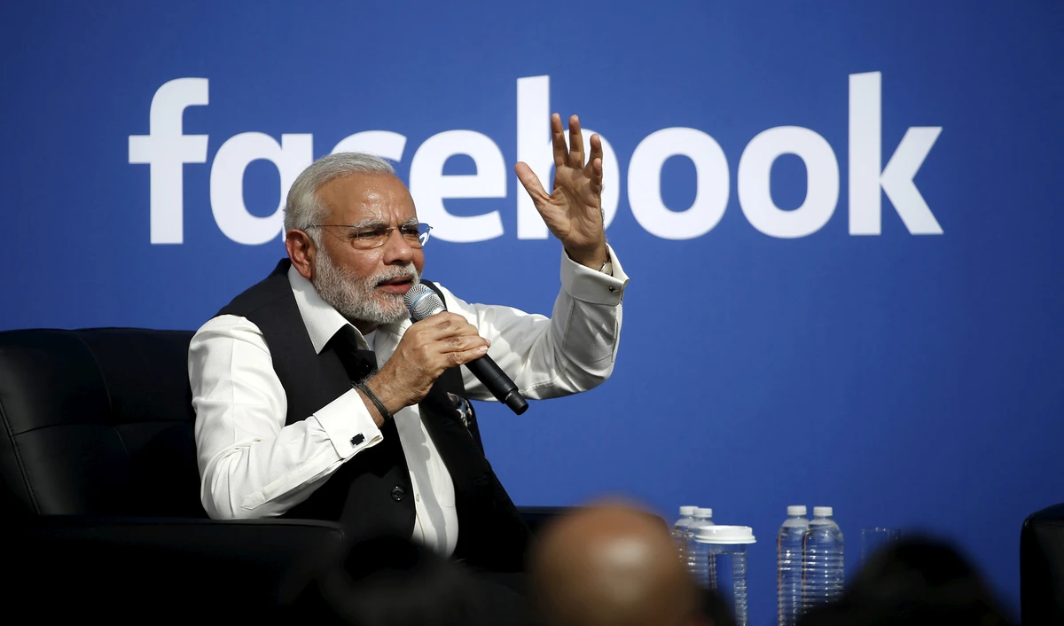 Indian Prime Minister Narendra Modi speaks on stage during a town hall at Facebook's headquarters in Menlo Park, California on Sept. 27, 2015. (REUTERS/File)