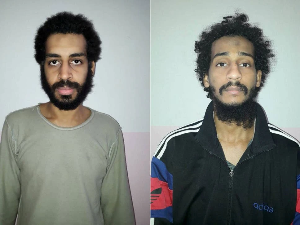 Alexanda Kotey (left) and El Shafee Elsheikh (right) were detained in Syria by the majority Kurdish US-backed Syrian Democratic Forces. (File/Reuters)
