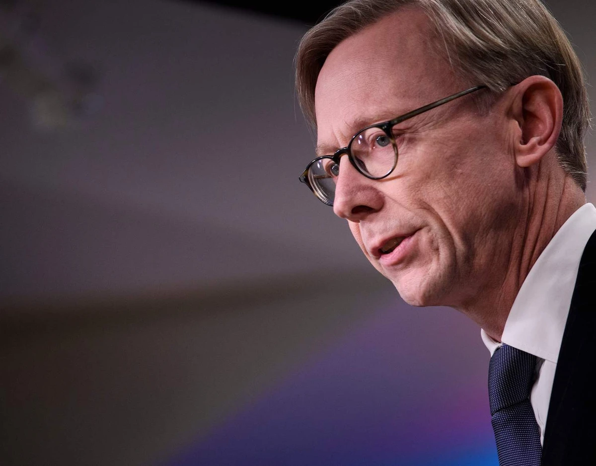 US Special Representative for Iran, Brian Hook, speaks during a briefing at the US Department of State, in Washington, DC. (File/AFP)