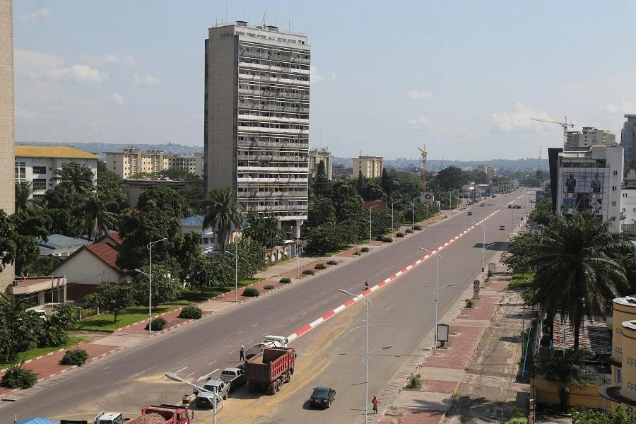 A picture taken on April 25, 2020 shows the completely deserted Boulevard du 30-Juin in the residential commune of Gombe in Kinshasa in the Democratic Republic of Congo, during an COVID-19 outbreak. (File/AFP)