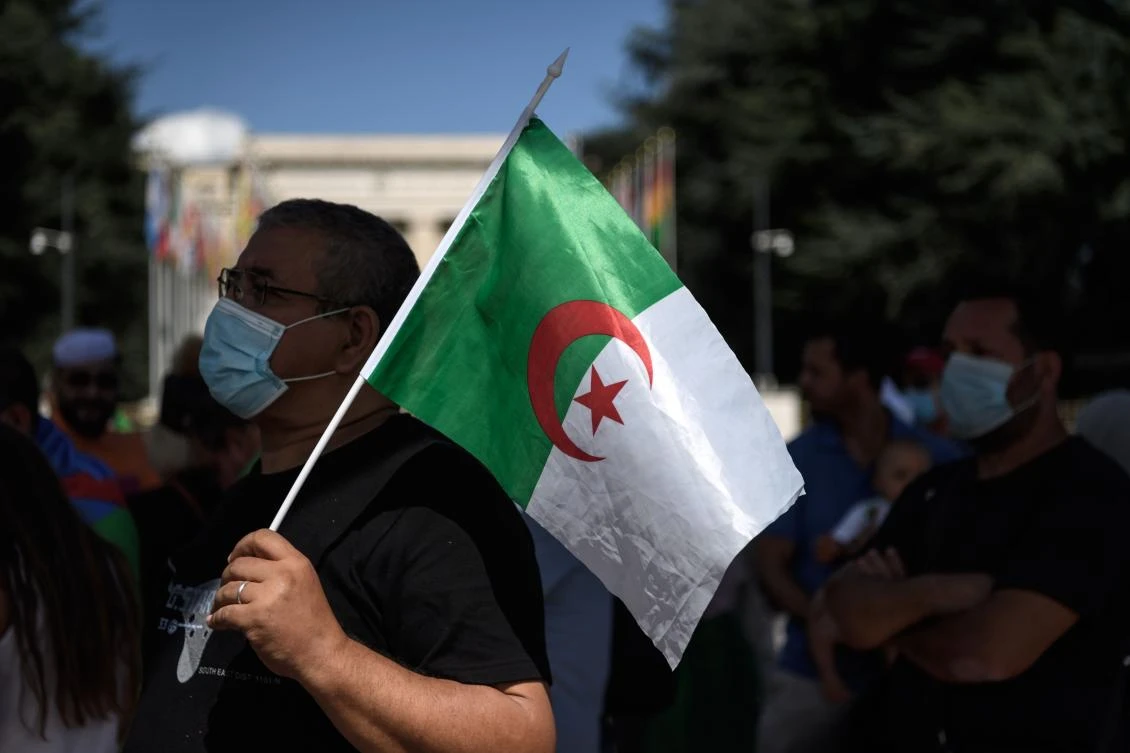 Anti-government protests by what is known as the Hirak movement last year swept ailing president Abdelaziz Bouteflika from power but continued afterwards. (File/AFP)