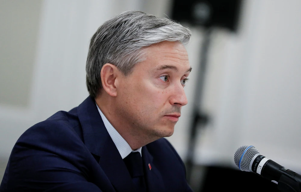 Canada’s Foreign Minister Francois-Philippe Champagne in Rome, Italy, August 25, 2020. (Reuters)