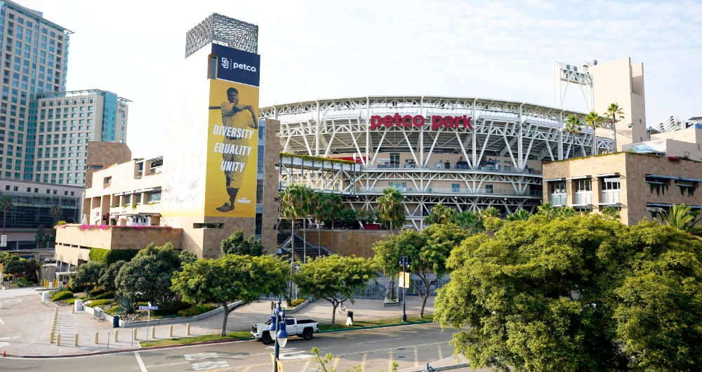 Petco Park, where a baseball game between the San Diego Padres and the Seattle Mariners was scheduled to be played Wednesday. (AP)