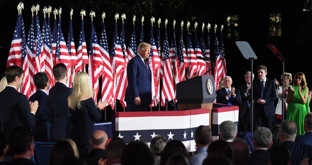 Trump delivered his remarks in front of more than 1,000 people. (AFP)